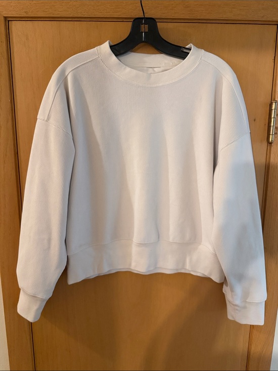 YPB Tops - YPB Your Personal Best Women’s Ribbed Cropped Crewneck Sweatshirt Cream Small